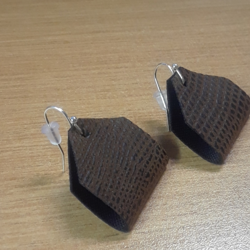 Brown faux leather Earrings